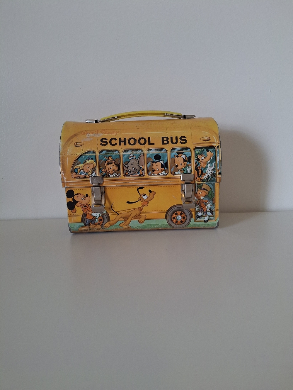 Vintage Aladdin Industries Walt Disney School Bus Lunch Box Mickey Mouse Goofy